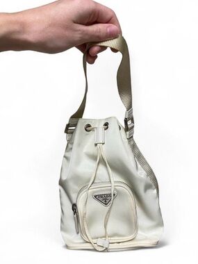 Vintage Y2K PRADA Nylon Mini Drawstring Bucket Bag
